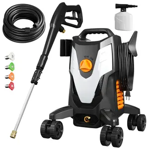 Electric Pressure Washer, 4500 Max PSI 2.8 Max GPM with Anti-Tipping Technology, Onboard Soap Tank, Pro-Style Steel Wand, 5-Nozzle Set, for Cars/Fences/Driveways/Home/Patios