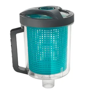 XtremepowerUS Pool Inline Leaf Canister with Basket & Skimmer 6 Sock Aluminum Plastic 1.5" Hose Connection Clear Body Easy Access