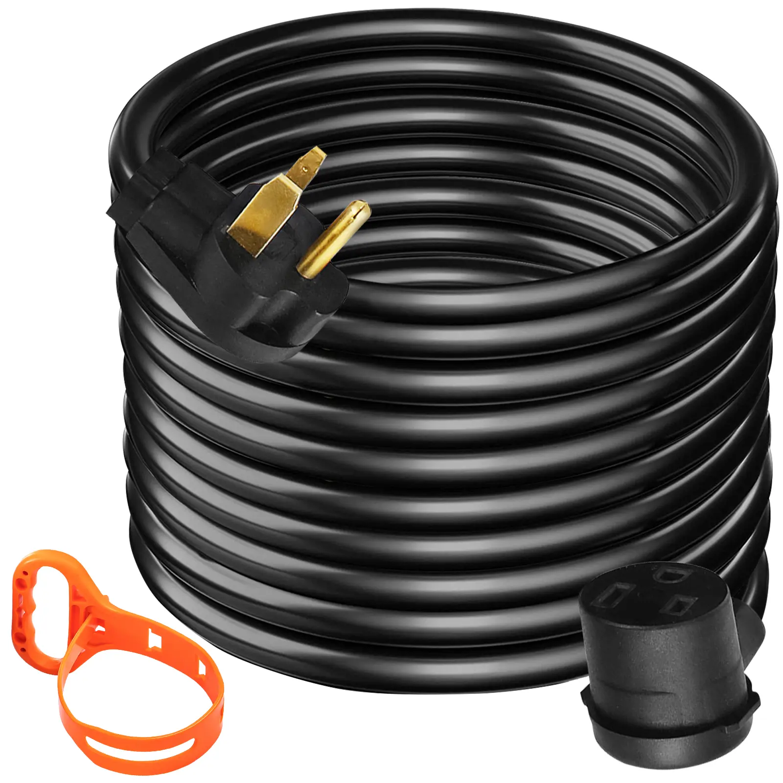 VEVOR Welding Extension Cord - 40A 50ft 8-Gauge 3-Prong 250V Cord with NEMA 6-50 Male & Female Plug, UL-Tested ETL-Approved Pure Copper Cable, Portable Strap, Rain/Splash-Resistant for Home, MIG Welders