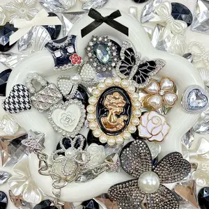 Lady In Black - Junk Live Mix- Junk Mix Rhinestone Alloy, ABS & Acrylic Charms – Sparkly Decorative Pieces for DIY Phone Cases, Decoden Cream & Resin Crafts