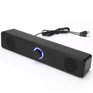 Wired USB Small Desktop & Laptop External Speaker - Stereo Audio, Plug-and-Play Port Compatibility, Included Cable for Streaming