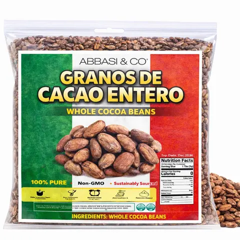 5oz Whole Cacao Beans Granos de Cacao -Raw Cacao Beans | Authentic Mexican Raw Cacao - Premium Quality | Natural - Imported from Mexico