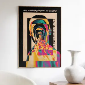 Psychedelic Wall Art, Retro Print, 70s Decor, Gradient Poster, Psychedelic Poster, 60s Print Glossy Room