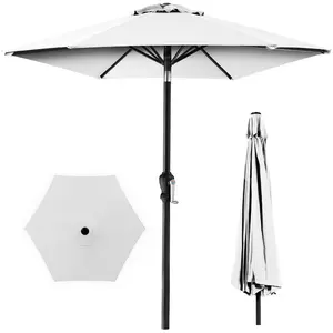 Best Choice Products 10ft Outdoor Steel Market Patio Umbrella w/ Crank, Tilt Push Button, 6 Ribs