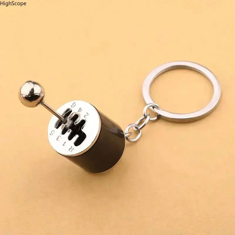 Mini Metallic Gear Shift Fidget Keychain - 6-Speed Manual Transmission Key Charms, Multifunctional Portable Car Key Ring, Novelty Gift for Car Enthusiasts, Multifunctional Keychain