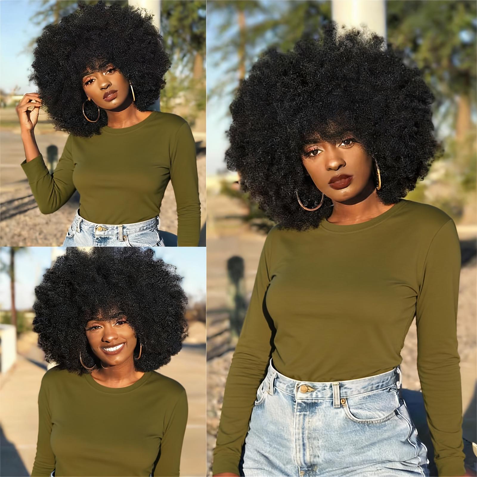 A Vintage 70S Afro-Style Curly Wig with Density, Featuring a Soft And Full Fluffy Look, Perfect for Parties And Cosplay