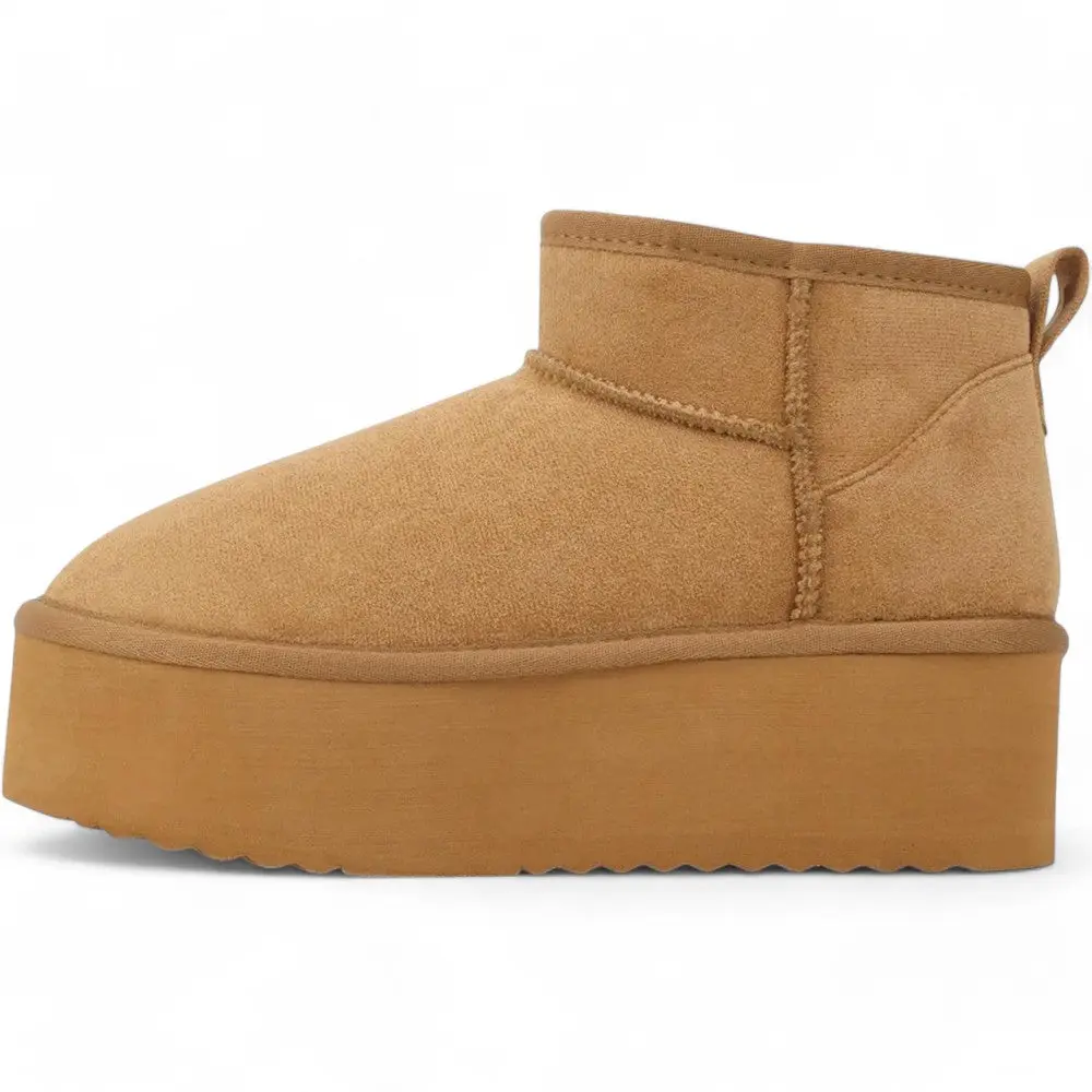 Women Round Toe Flatform Sherpa-lined Ankle Bootie