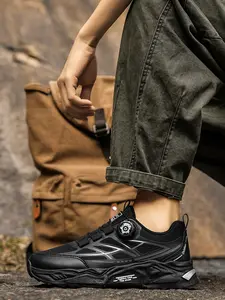 Unisex Bright Orange Height Increasing Chunky Sneakers Slimming Commute Style Thick Sole Breathable Mesh Rotary Buckle Design Shoes For Office & School