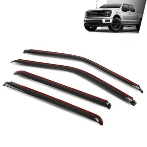 Fit For 15-24 Ford F150 SuperCrew Window Visor In Channel Rain Guards Vent Shade