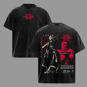 Devil May Cry Dante Graphic Tee Vintage Washed Black T-Shirt 100% Heavyweight Cotton Retro Aesthetic Streetwear Premium DTG Print Action Gaming Fan Gift Idea Oversized Fit Stylish DMC Merchandise
