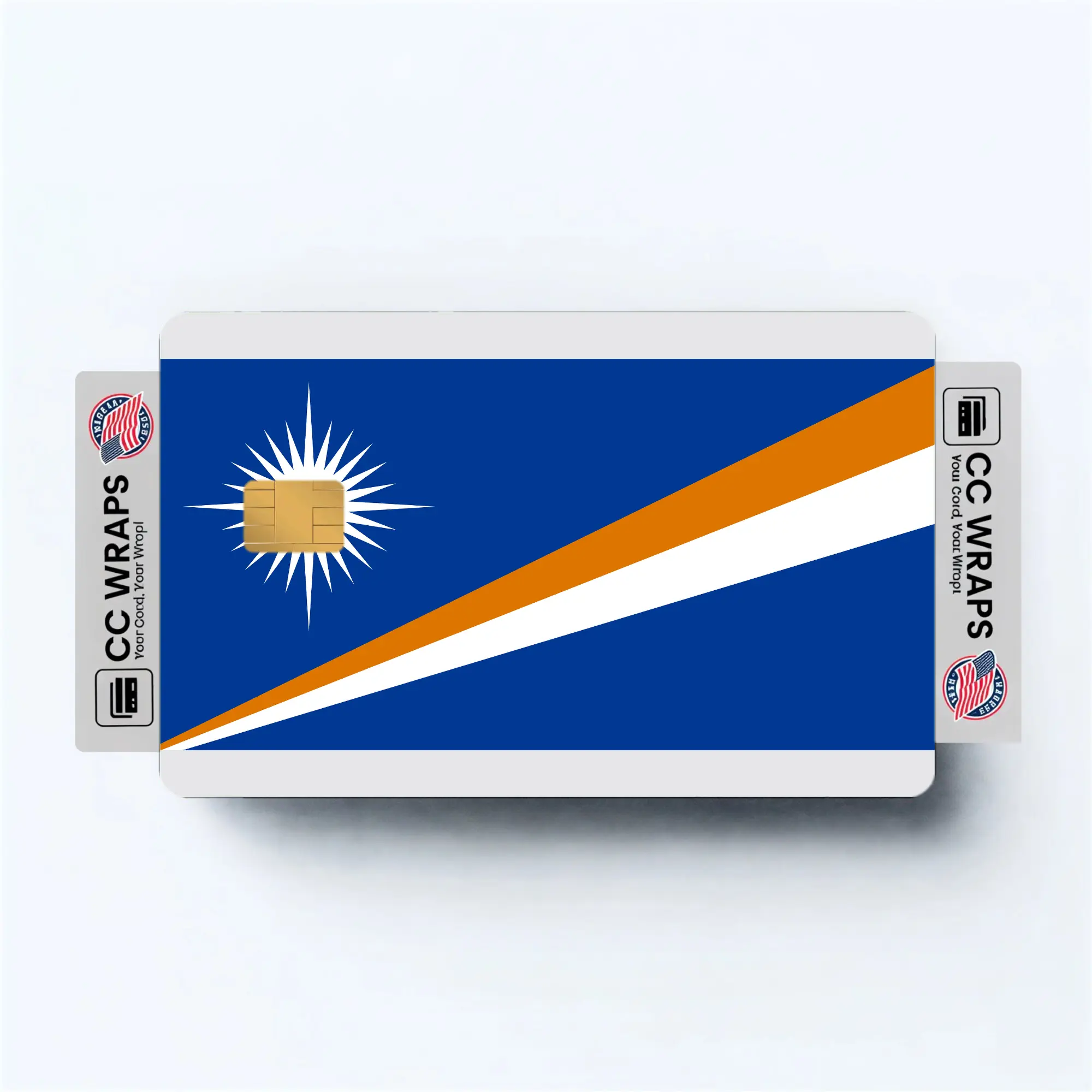 2PK Marshall Islands Flag Credit Card Sticker Skin Vinyl Decal Protector