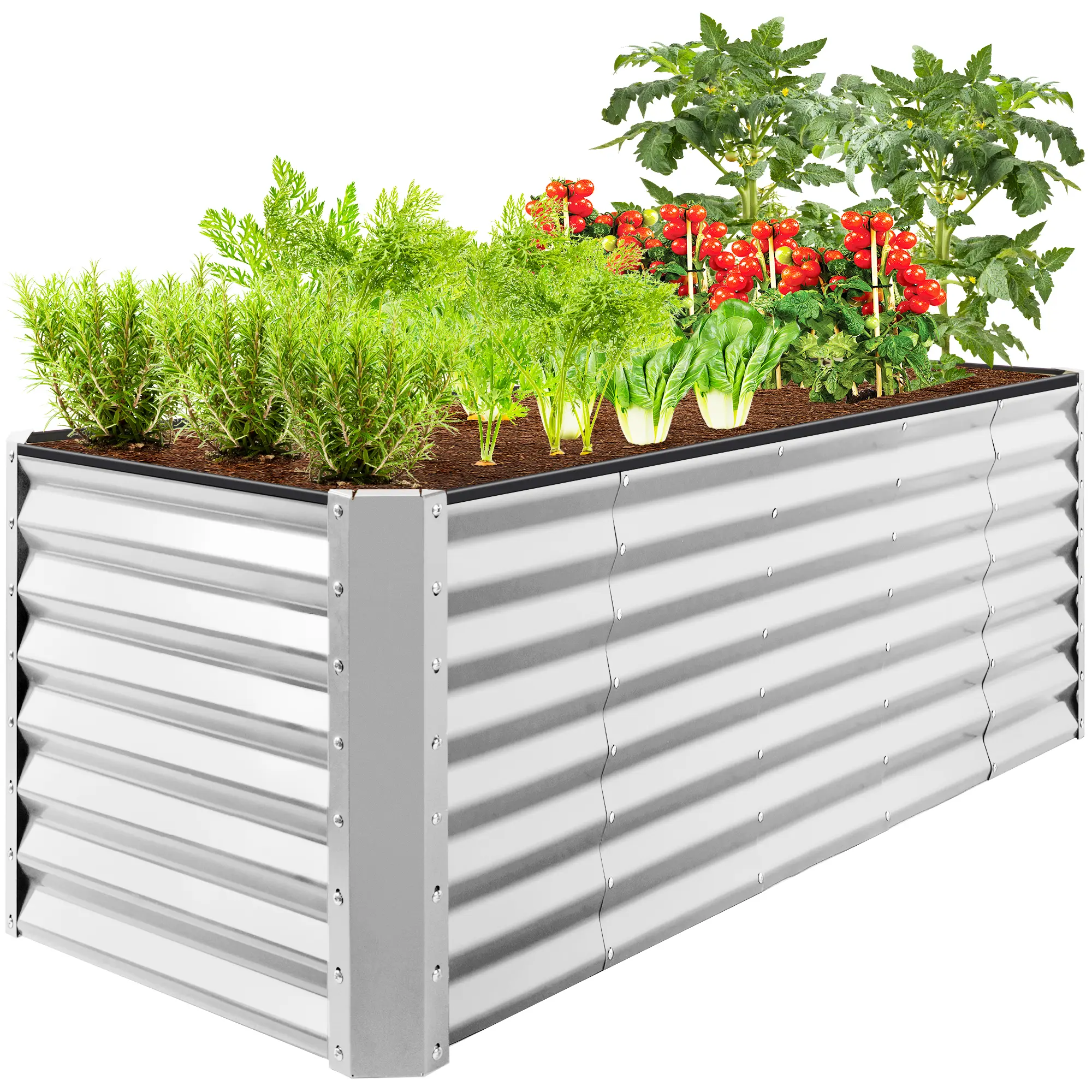 Best Choice Products 8x2x2ft Raised Metal Outdoor Garden Bed, Planter Box for Flowers, Vegetables, Herbs
