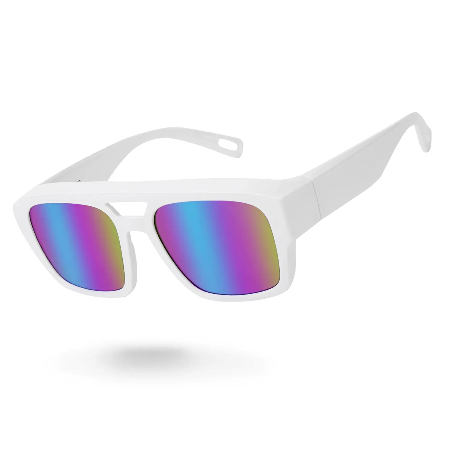 P1 White Frame/Blue Gradient Purple Mirrored Lens