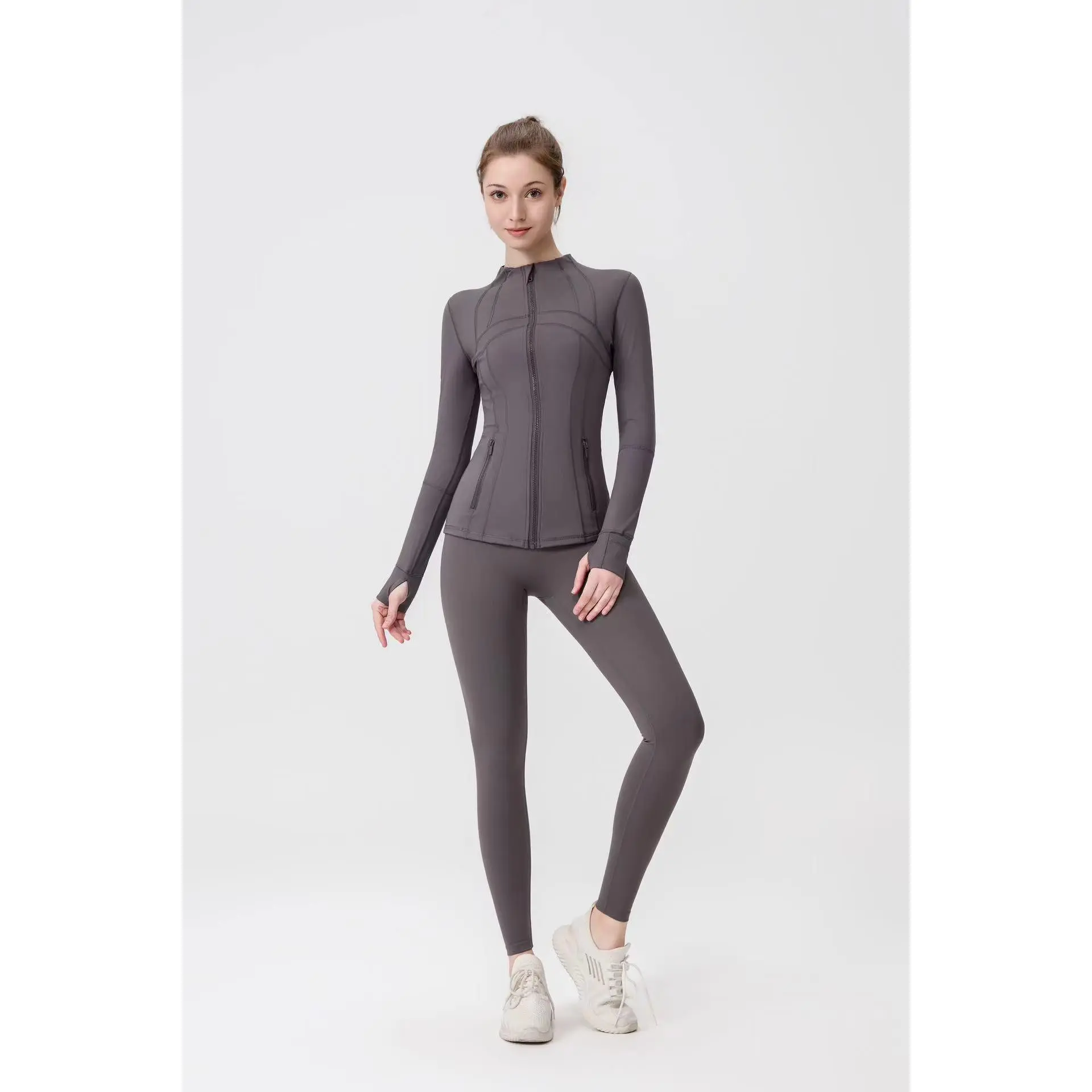 Light Lotus Grey Yoga Pants+Jacket Origi
