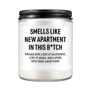 Funny Housewarming Scented Candle, New Apartment Gifts, House Warming Gifts New Home for Men, Women, Couple, Family - First Apartment Essentials, 1st Apt. Must Haves - Closing Presents for Home Buyers