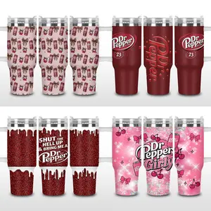 [Collection] Elysian Sip - Dr Pepper Inspired 40oz Tumbler High-Quality Insulated Tumbler, Soda Lover Tumbler With Handle, Beverage Fan Gift Tumbler, Leakproof Travel Mug.