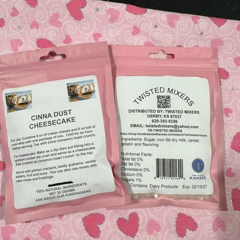 Twisted Mixers Cinna Dust Cheesecake 100% Natural Ingredients 20 Grams Cream Cheese Dessert Mix