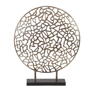 360 Stand Bronze & Black Metal Abstract Coral Shape Sculpture - Contemporary Home Decor Statue for Table, Tree Display, Ideal Gift for Home Supplies, Decorative