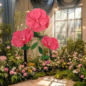 5.2FT Giant Artificial Flowers for Outdoor Decor, Faux Silk Standing Flowers for Patio, Garden, Wedding Arch, Party & Home Decorations