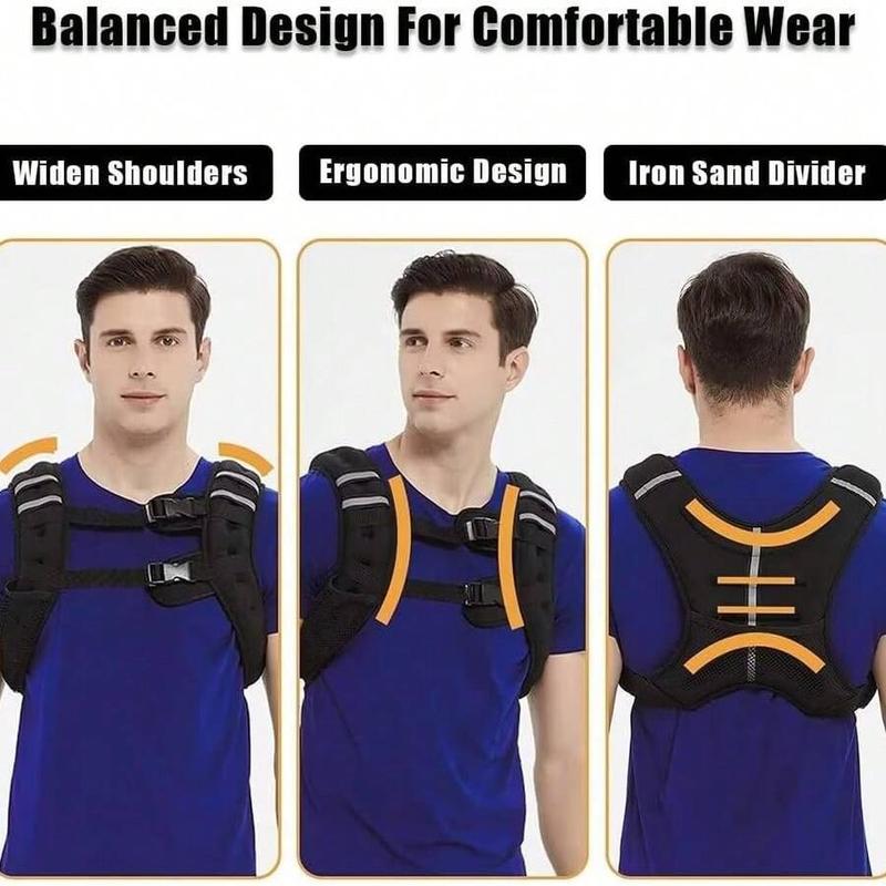 Weighted Vest, 12lb/16lb/20lb/25b/30lb for Men, Women with Reflective Stripe, Weight Vests Adjustable for Workout, Strength Training, Running, Fitness, Muscle Building, Weight Los