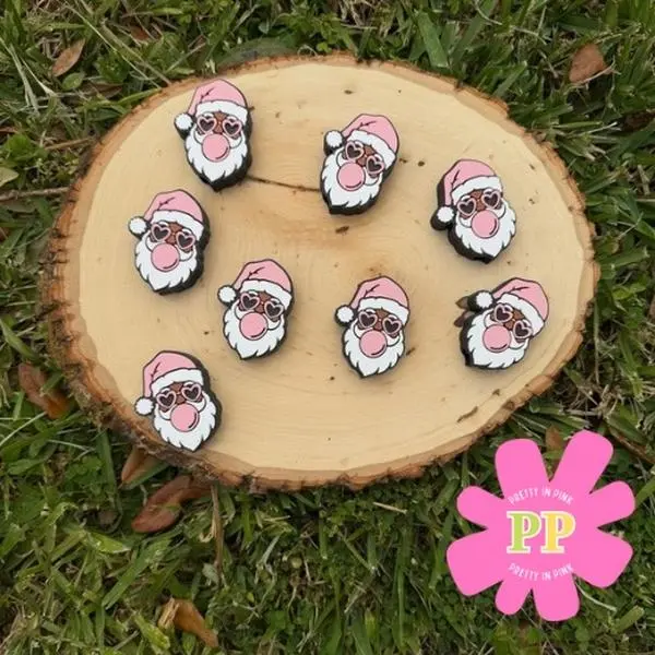 Santa holiday themed Straw Topper- Festive Holiday Gift- Perfect for Christmas Decorations