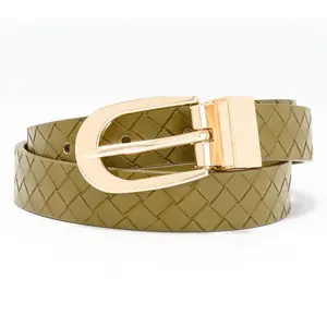 Complliments Reversible Basketweave Texture Belt