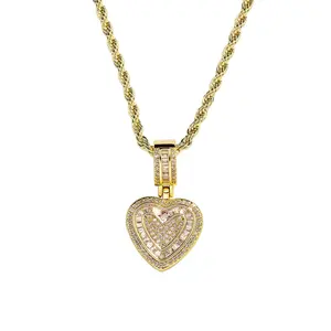 Heart Necklace Pendant Moissanite Synthetic | 16-30" Chain VVS1 Clarity | for Men & Women | Hip Hop Jewelry Gift Mother's Day,Wedding, Birthday, Anniversary | Eco-Friendly & Hypoallergenic，Love Design Exquisite