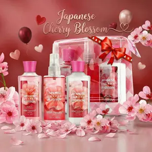 Mother's Day Gift-Vital Luxury Japanese Sakura Bath &Body Travel Set  – 3oz Shower Gel, 3oz Body Lotion, 3oz Body Mist | Silky Lather, All-Day Freshness, Moisturizing & Revitalizing | Ideal Gift for Mom, Wife, Sister & Girlfriend