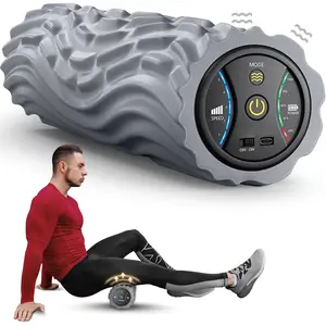 Vibrating  Roller for  , FSA&HSA Eligible, 5-Speed  Massage, Exercise,  Deep Tissue, Physical , Pilates, Yoga, , , Rechargeable, Travel Portable, Gray