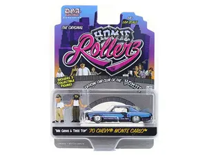 1970 Chevrolet Monte Carlo w/ Mr. Grins & Tree Top (Homie Rollerz 2025 Series 1) Diecast 1:64 Scale Model - Greenlight 51640E