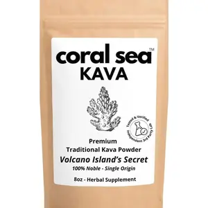 Kava Powder Noble Kava Kava Root Drink Vanuatu Traditional Grind Tea Calming Uplifting Heady Strong Natural Bitter Flavor Volcano Island's Secret 8oz
