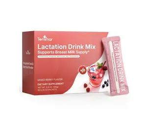 Lactation Drink Mix for Breastfeeding, with Fenugreek, Milk Thistle, Electrolytes for Healthy Milk Supply & Hydration, Mixed Berry Flavor, 16 Count