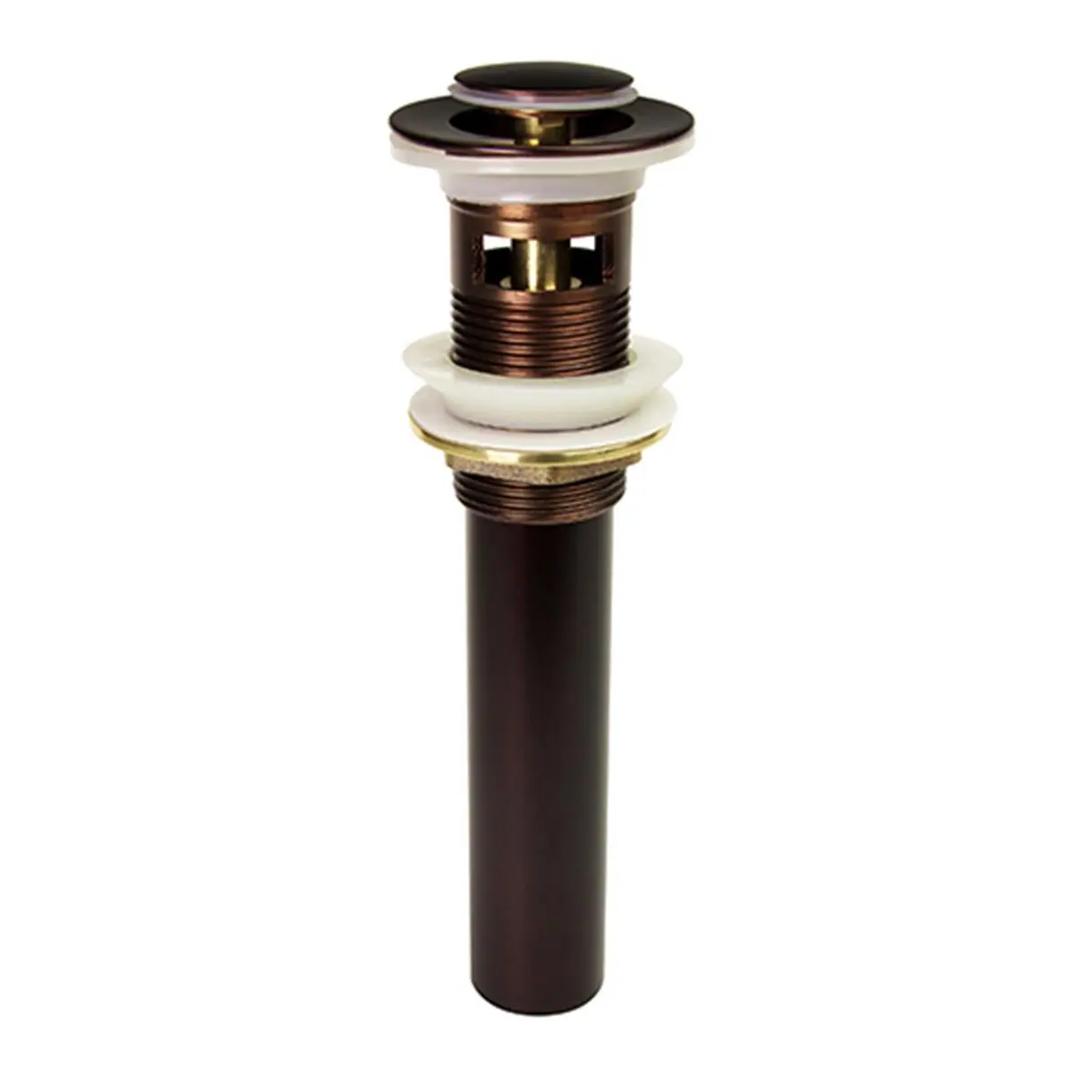 Dyconn 212 MAIN Oil-Rubbed Bronze Spring-Loaded Pop-Up Drain - Solid Brass Construction, Easy Installation, 1.5x8x1.5 in., Installation Instructions, Over-Flow Stop for Bathroom Fixtures, Bronze Finish, 1.5 X 8 X 1.5 In.