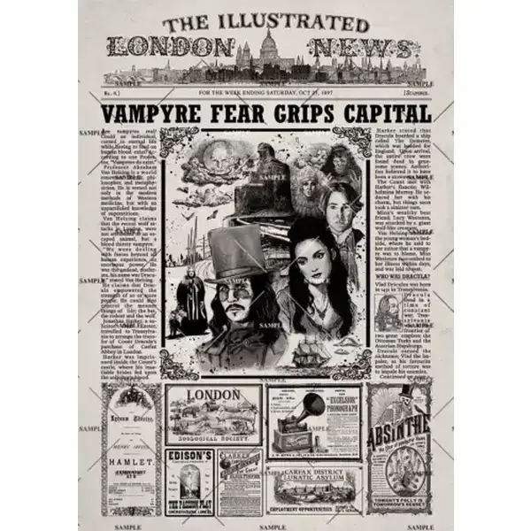 Bram Stoker's Dracula Movie Newspaper Poster Print