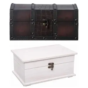 Decorative Wooden Storage Box - Available in Brown & White, Versatile for Wedding, Special Occasions, or Home Decor