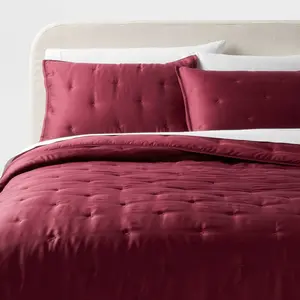 3pc King TENCEL Lyocell Comforter and Sham Set Dark Gray - Threshold