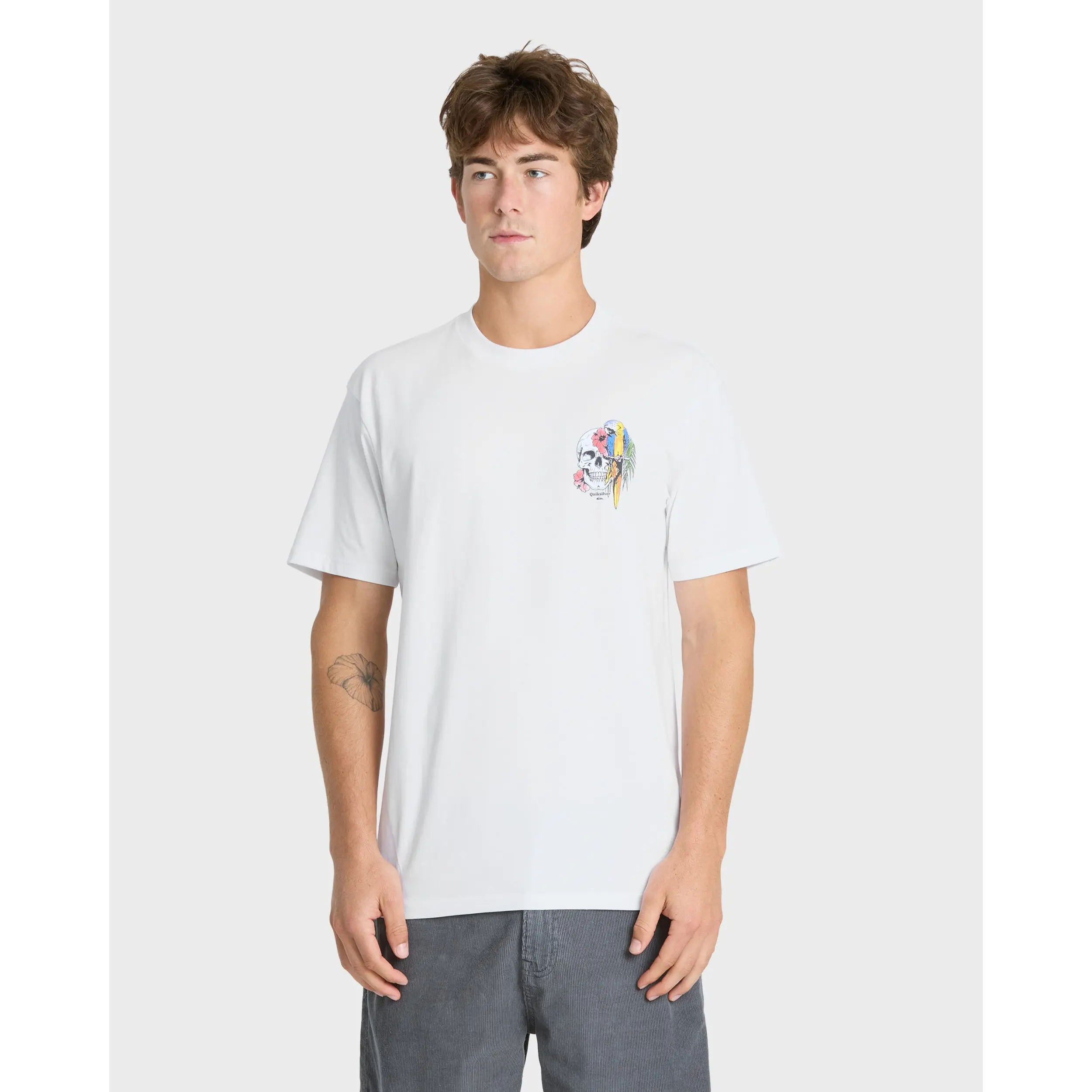 Quiksilver | Bird Brain Classic Short Sleeve Knit T-shirt | Men's 100% Cotton Breathable | Everyday Wear