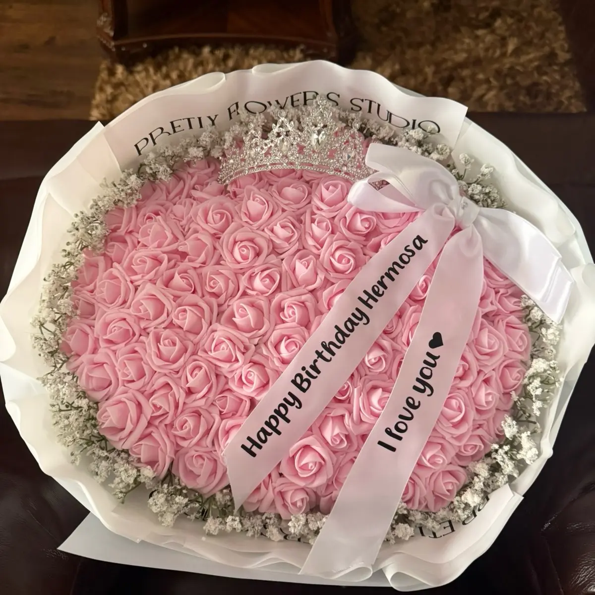 Artificial Flower Foam Bouquet, Birthday Bouquet - Handcrafted for All Occasions - Perfect Mother's Day, Daughter Gifts & Decor