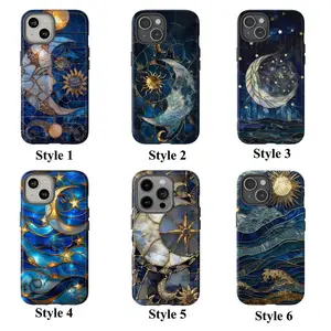 Celestial Sun, Moon, Star Tough Phone Casefor iPhone 17 16 15 14 13 12 11