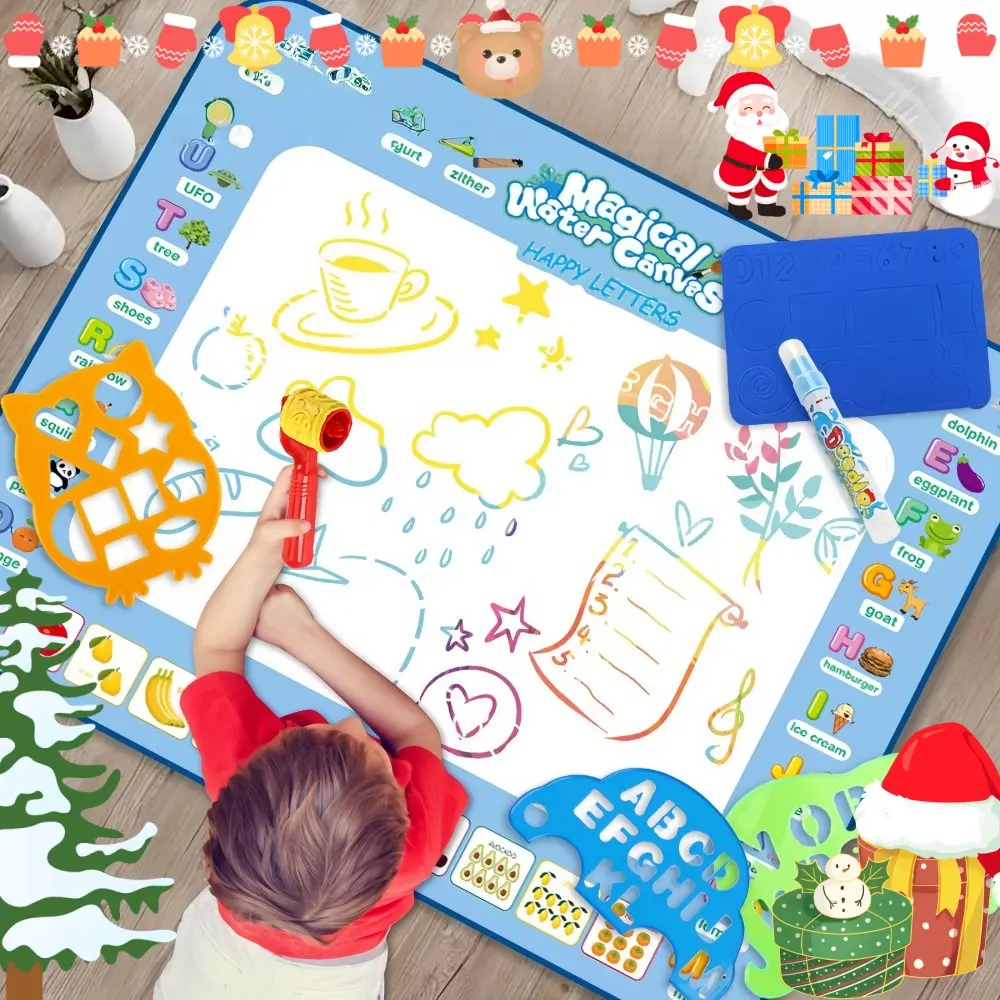 60x40 in Large Water Doodle Mat, Mess-Free Educational Arts & Crafts Toy for Toddlers Ages 3-5, Creative Play Gift for Boys & Girls (Birthday, Christmas)