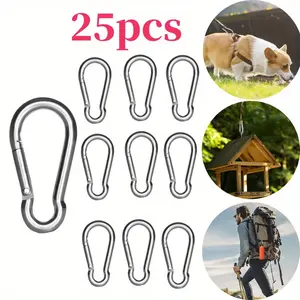 25PCS Small Backpack Buckle Hooks,Stainless Steel Backpack Buckle, Metal Clips for Rope Chain Keys Rings Walking The Dog