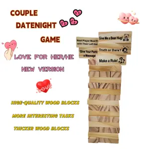 Stacking-tower game,Block tower game for dating,Gift for Friend,Best Game for Party.Date Night.（Valentine's Day must-haves）Valentines gift for bf&gf.gift giving among adults（graduation gifts）duation Gift for Him Husband Portable