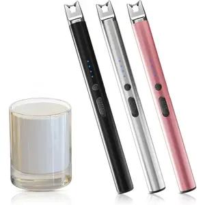 3-Pack USB-C Rechargeable Plasma Candle Lighter| Windproof Flameless Arc Lighter with Safety Lock| Perfect Gift for Home & Outdoor