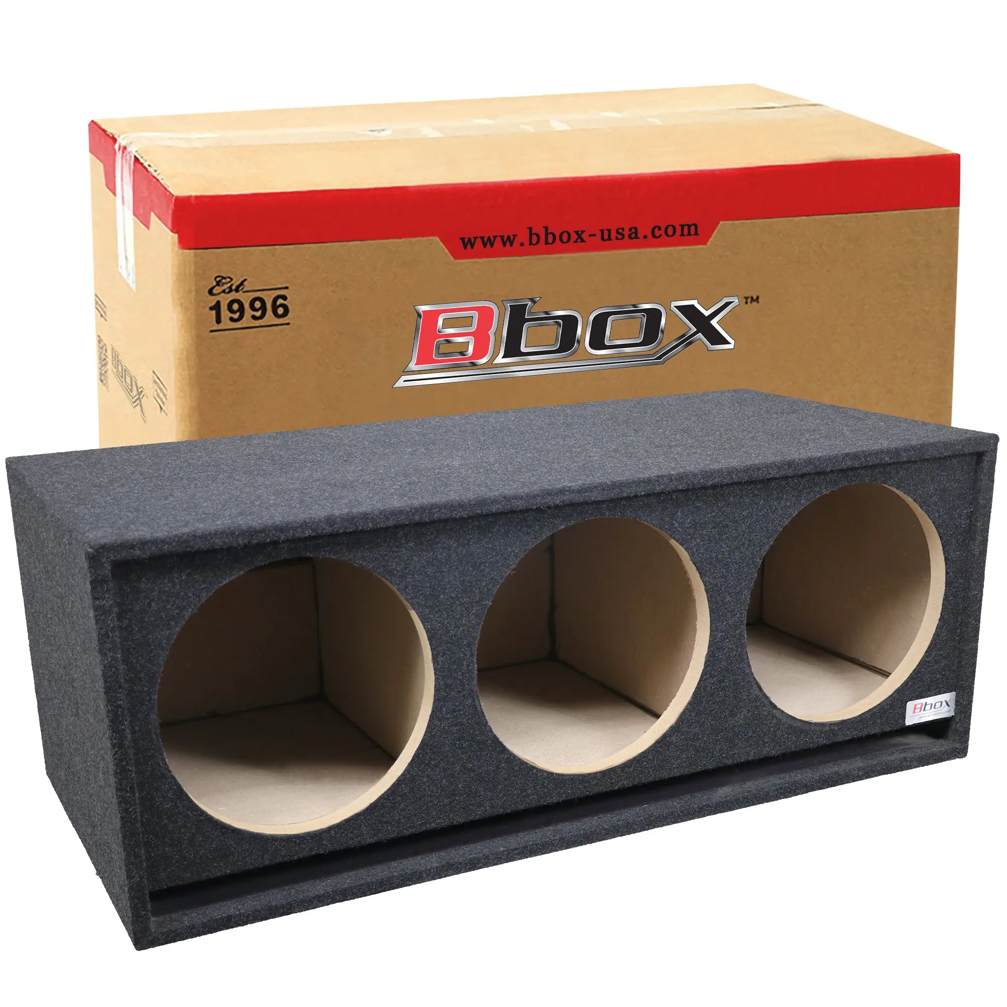 12 in Three Hole Vented Subwoofer Enclosure Precision CNC-Cut, 3/4-Inch MDF Made in USA.