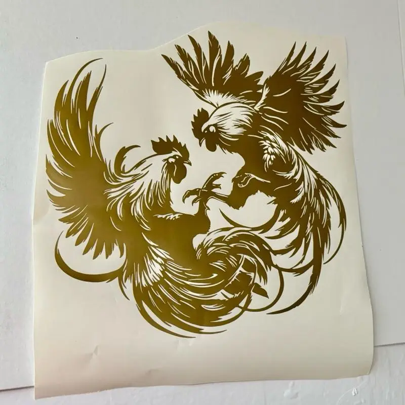 Roosters Dancing Decal Sticker for Car, Glass Doors, and Walls - Trucks, Jeeps, car decor Vehicle Exterior Decoration