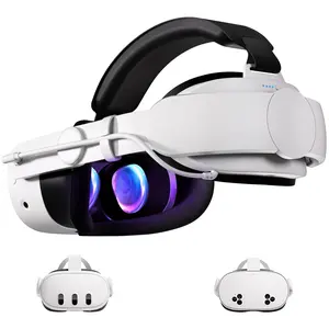 HURRA VR Rechargeable Battery Head Strap forMeta Quest 2/3/3S: Adjustable, Soft Foam, and Skin-Friendly PU. Extends Playtime and EnhancesComfort