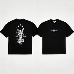 Mens Faith Over Fear Oversized Tee Suitable for all seasons - classic styles, fun graphic tee shirts, base layers, casual streetwear, suitable for both men and women. Couple pullover sweaters, street style, soft and casual short sleeves