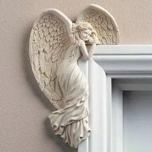 1 Pair Angel Door Frame Decor, Door Frame Angel Wing Sculpture, Angel Corner, Angel Door Wing Wall Decor, 3D Angel Statue, Angel Wall Sculpture, Home Gift, Birthday Graduation Home Decor, Christmas Decoration, Room Decor