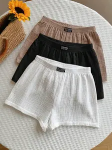 Women Letter Jacquard Wide Leg Shorts Set,Shorts For Summer
