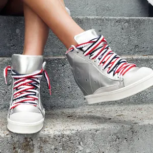 Flag Laces | Canvas Shoelaces, Casual Shoelaces, Accessories for Sneakers, Exercise Shoes Accessories, Flat Woven Red White Blue Laces